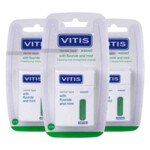 3x Vitis Waxed Dental Tape Fluoride & Mint