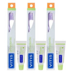3x Vitis Tandenborstel + Mini Tandpasta Orthodontic