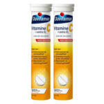 Plein <b>2x</b> Davitamon Vitamine C Forte + Extra D3 Citroen aanbieding