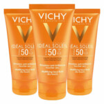 3x Vichy Capital Soleil Dry Touch Zonnebrand Creme Gezicht SPF50 - 48.89 euro
