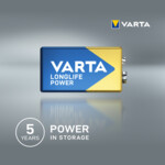 12x Varta Longlife Power Alkaline Batterijen 9V 565 mAh - 34.81 euro