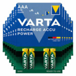 12x Varta Recharge Accu Power Oplaadbare Batterijen AAA 800mAh