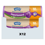 12x Swirl Pedaalemmerzakken Geparfumeerd Vanille & Lavendel met Trekband 10 liter