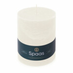 SPAAS Rustieke Pillarkaars ± 95 branduren Wit