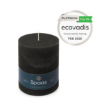 SPAAS Rustieke Pillarkaars ± 95 branduren Zwart - 6.99 euro