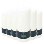 6x SPAAS Cilinderkaars Wit 80/200 mm ± 100 branduren