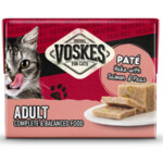 24x Voskes Kattenvoer Nat Paté Adult Heek met Zalm & Erwtjes 85 gr