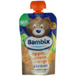 6x Bambix Knijpzakje Appel Banaan Sinaasappel Koekjes Bio 6+mnd - 8.02 euro