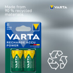 Varta Recharge Accu Power Oplaadbare Batterijen C 3000 mAh Blister - 8.05 euro