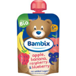 Bambix Knijpzakje Appel Banaan Framboos & Blauwe Bes Bio 6M+ - 1.39 euro