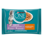 12x Purina ONE Sensitive Adult Maaltijdzakjes Kattenvoer Nat Kip & Wortel - 39.51 euro