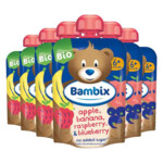 6x Bambix Knijpzakje Appel Banaan Framboos & Blauwe Bes Bio 6M+