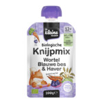de Kleine Keuken Bio Knijpmix 12+m Wortel Blauwe bes Haver - 1.49 euro