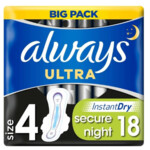 4x Always Maandverband Platinum Ultra Night