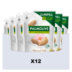 12x Palmolive Handzeep Navulling Doypack Naturals Almond Milk