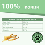 4x Woef Woef Hondensnack Konijnenoren Zonder Haar L 250 gr