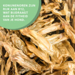 4x Woef Woef Hondensnack Konijnenoren Zonder Haar L 250 gr