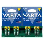 2x Varta Recharge Accu Power Oplaadbare Batterijen AAA 800mAh