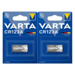 2x Varta Lithium Batterijen Cylindrical CR123A