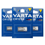 3x Varta Lithium Batterijen Cylindrical CR123A