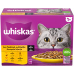 4x Whiskas Kattenvoer Nat Pouch 1+ Adult  Saus Gevogelte Selectie