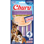 12x Inaba Hondensnack Churu Puree Dog Fish    Salmon & Shrimp