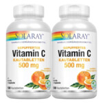 2x Solaray Gebufferde Vitamine C 500mg Sinaasappelsmaak - 36.17 euro