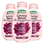 3x Garnier Loving Blends Grape Moisture Shampoo - 17.28 euro