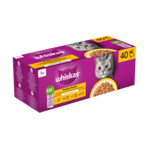 Whiskas Kattenvoer Nat Adult 1+ Gevogelte in Gelei Multipack