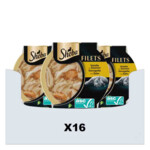 16x Sheba Kattenvoer Nat Filets in Saus Gevogelte en Zalm