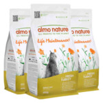 3x Almo Nature Kattenvoer Droog Life Maintenance Kalkoen & Rijst