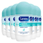 6x Sanex Deoroller Active Freshness 72H