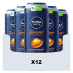 12x NIVEA Men Shampoo & Shower gel 3in1 For Men Sport