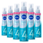 6x NIVEA Styling Mousse Hold 4 Volume Care