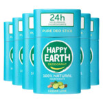 6x Happy Earth 100% Natuurlijke Deodorant Stick Cedar Lime