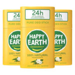 3x Happy Earth 100% Natuurlijke Deodorant Stick Jasmine Ho Wood