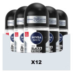 12x NIVEA Deodorant Roller For Men Black & White