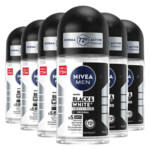 6x NIVEA Deodorant Roller For Men Black & White