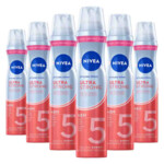 6x NIVEA Styling Spray 5 Ultra Strong