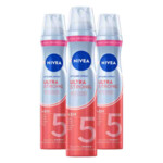 3x NIVEA Styling Spray 5 Ultra Strong