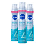 3x NIVEA Styling Spray Hold 4 Volume Care