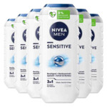 6x NIVEA Men Shampoo & Douchegel 3in1 Sensitive