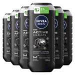 6x NIVEA Men Shampoo & Douchegel 3in1 Active Clean