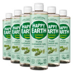 6x Happy Earth 100% Natuurlijke Douchegel Eucalyptus