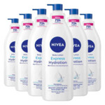 6x NIVEA Bodylotion Pump Express Hydration