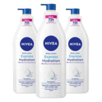 3x NIVEA Bodylotion Pump Express Hydration
