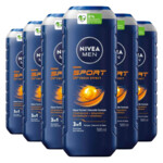6x NIVEA Men Shampoo & Shower gel 3in1 For Men Sport