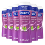 6x Durex 2-In-1 Massageolie en Glijmiddel Aloë Vera
