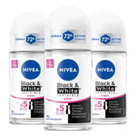 3x NIVEA Deodorant Roller Black & White Invisible