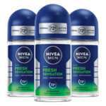 3x NIVEA Deodorant Roller For Men Fresh Sensation
